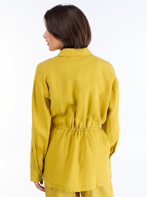 Effen lange blouse van linnen - Kiabi