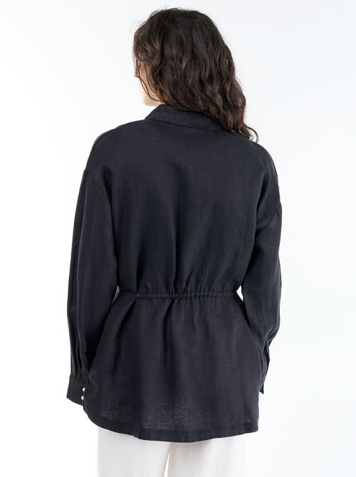 Effen lange blouse van linnen - Kiabi