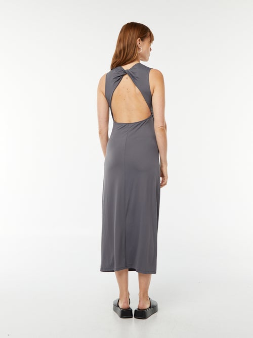 Effen lange jurk met blote rug - Kiabi