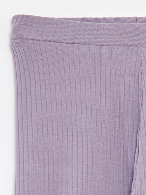 Effen lange legging van ribstof - Kiabi