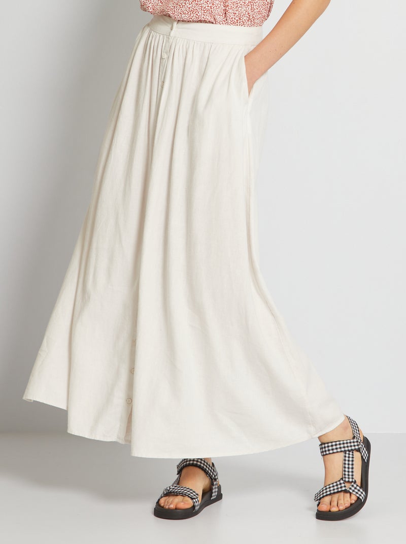 Effen lange rok Beige - Kiabi