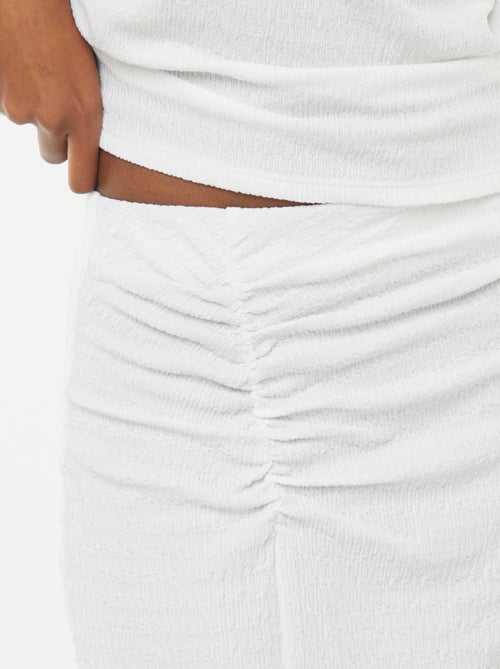 Effen lange rok van gekreukte stof - Kiabi