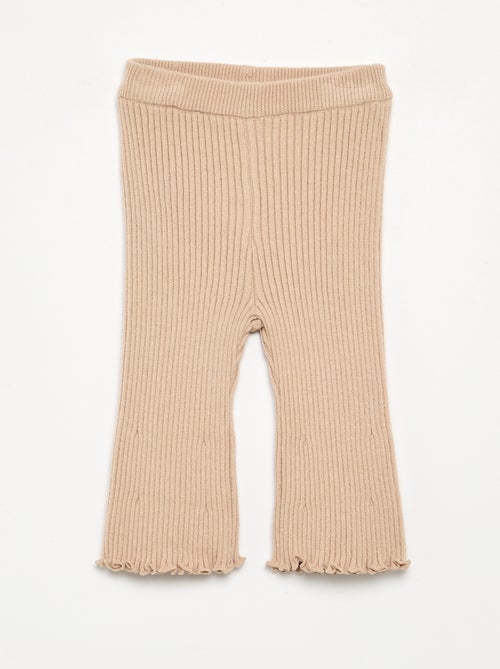 Effen legging van ribgebreide stof - Kiabi