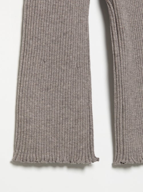 Effen legging van ribgebreide stof - Kiabi