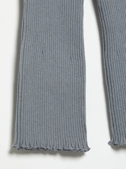 Effen legging van ribgebreide stof - Kiabi