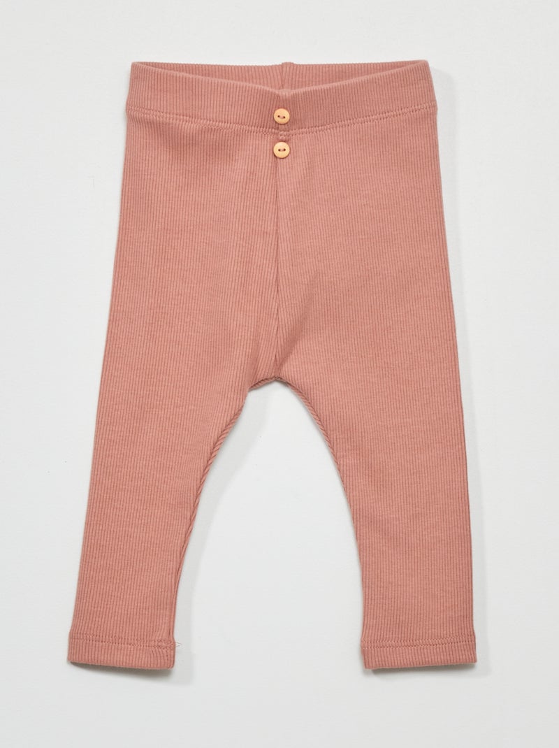 Effen legging van ribstof ROSE - Kiabi