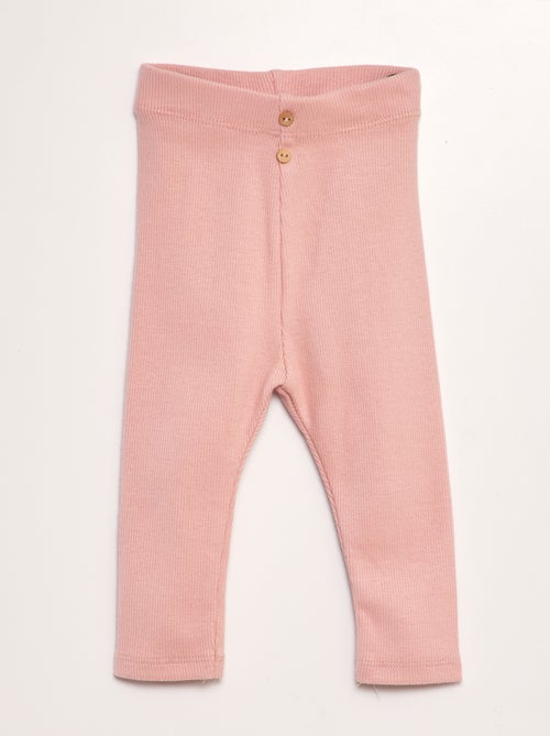 Effen legging van ribstof - Kiabi