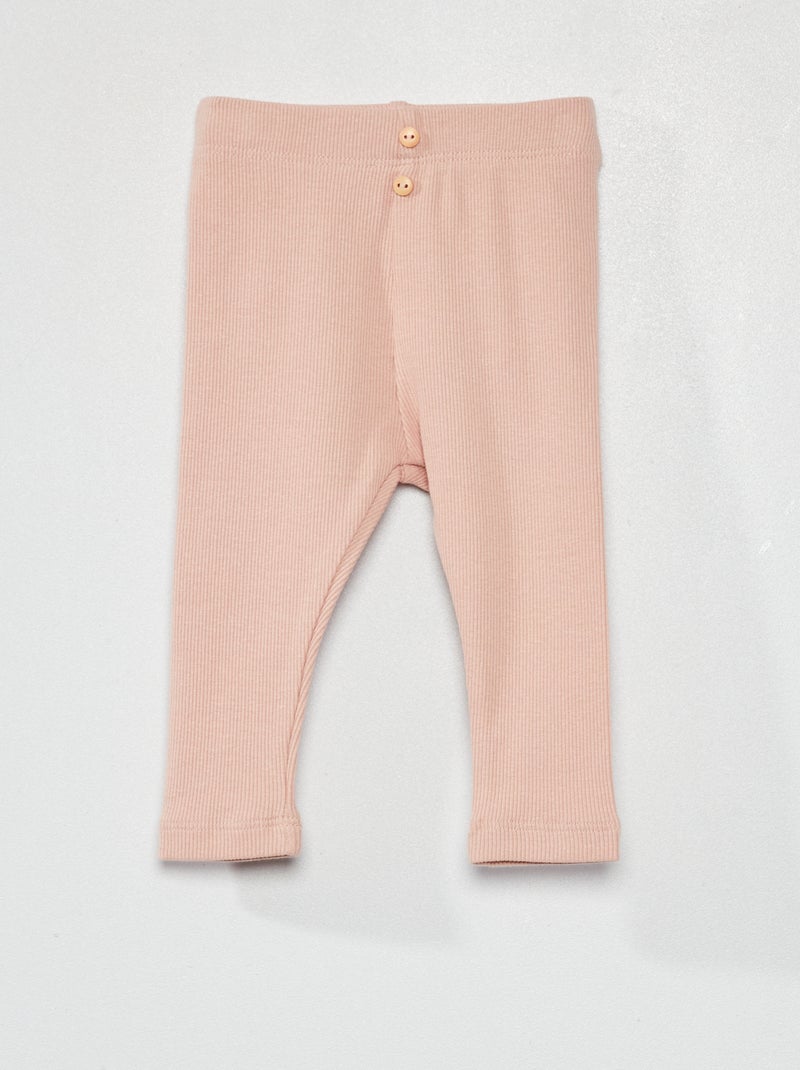 Effen legging van ribstof ROSE - Kiabi