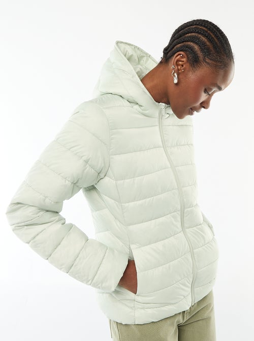 Effen licht donsjack met capuchon - Kiabi