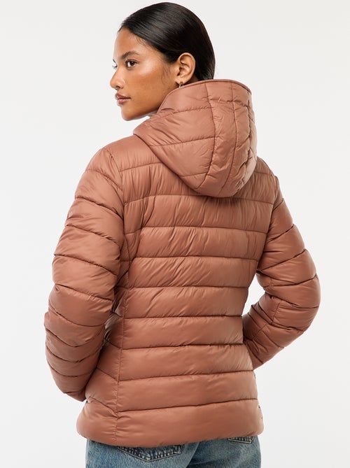 Effen licht donsjack met capuchon - Kiabi