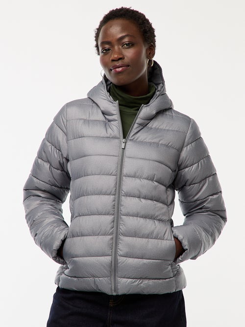 Effen licht donsjack met capuchon - Kiabi