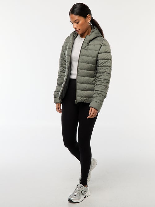 Effen licht donsjack met capuchon - Kiabi