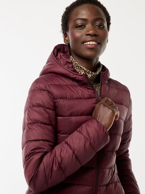 Effen licht donsjack met capuchon - Kiabi