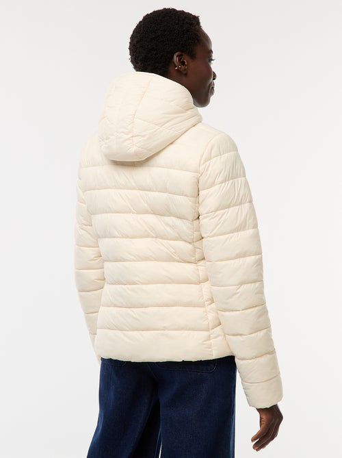 Effen licht donsjack met capuchon - Kiabi