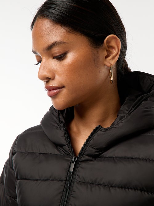 Effen licht donsjack met capuchon - Kiabi