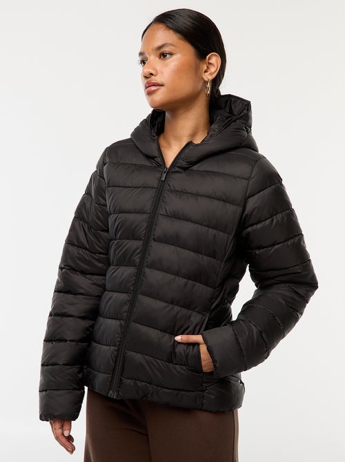 Effen licht donsjack met capuchon - Kiabi