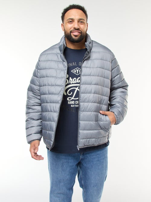 Effen licht donsjack met lange mouw en opstaande kraag - Kiabi