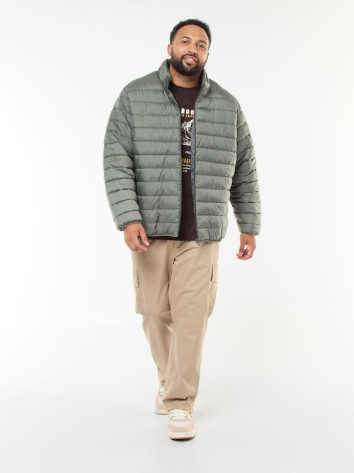 Effen licht donsjack met lange mouw en opstaande kraag - Kiabi