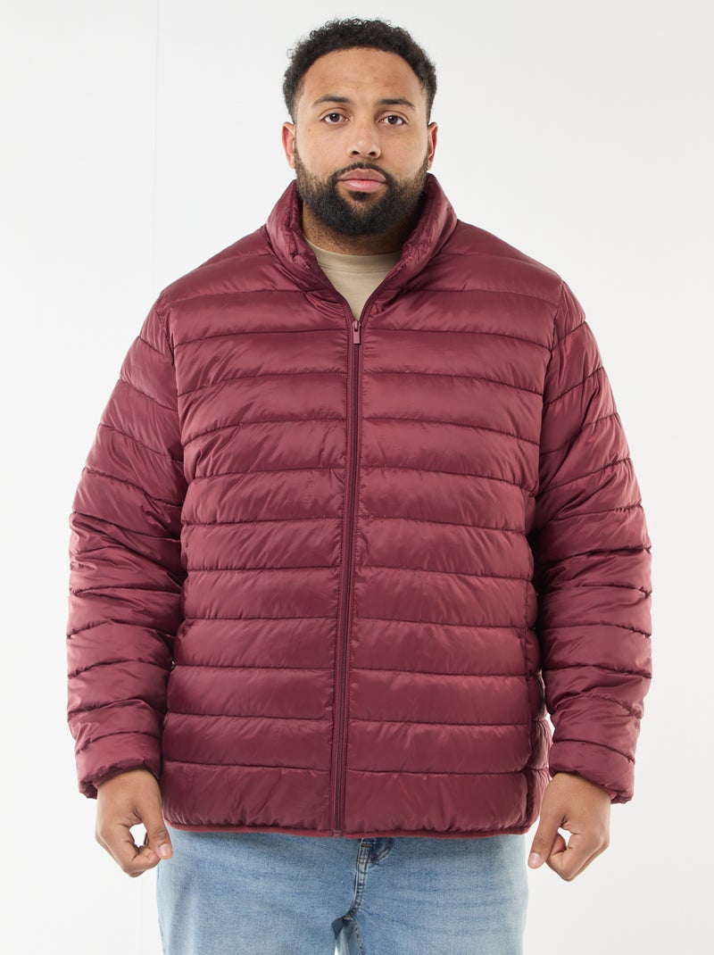 Effen licht donsjack met lange mouw en opstaande kraag Rood - Kiabi