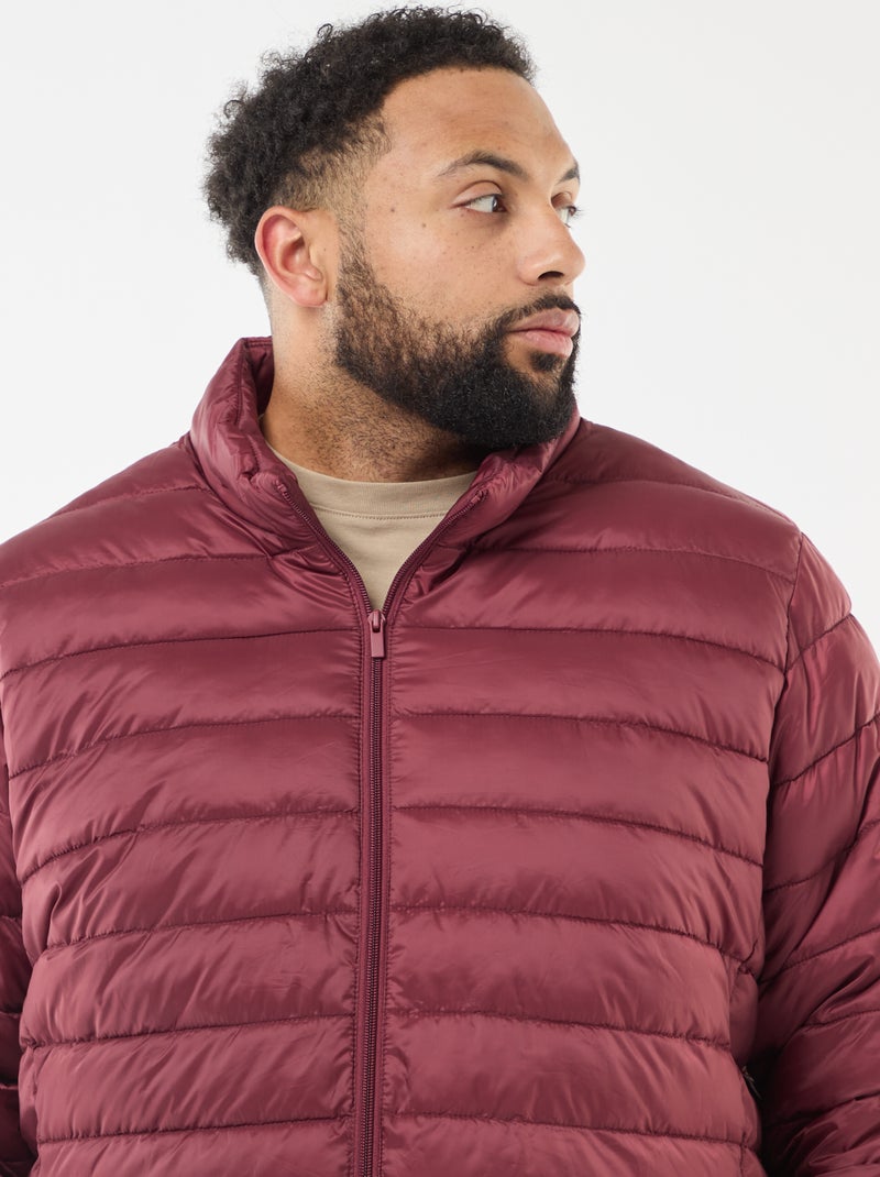 Effen licht donsjack met lange mouw en opstaande kraag Rood - Kiabi