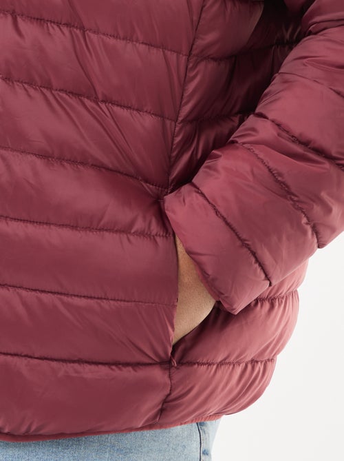 Effen licht donsjack met lange mouw en opstaande kraag - Kiabi