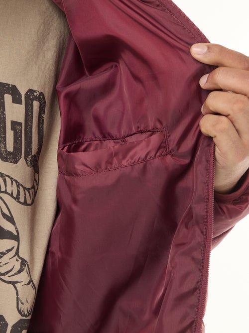 Effen licht donsjack met lange mouw en opstaande kraag - Kiabi