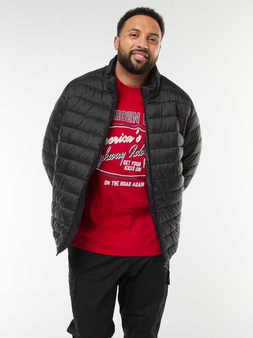 Effen licht donsjack met lange mouw en opstaande kraag - Kiabi