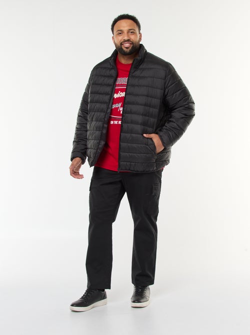 Effen licht donsjack met lange mouw en opstaande kraag - Kiabi