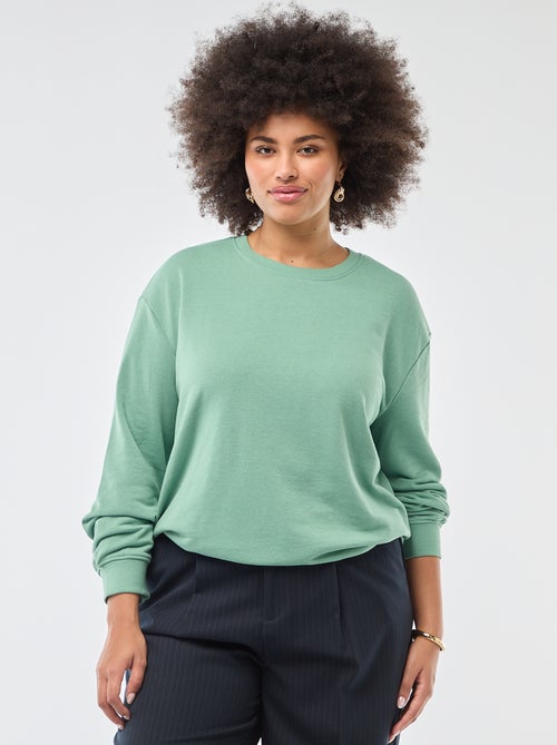 Effen lichte sweater met ronde hals - Kiabi