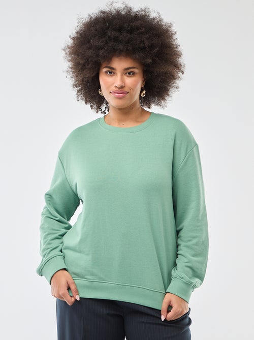 Effen lichte sweater met ronde hals - Kiabi