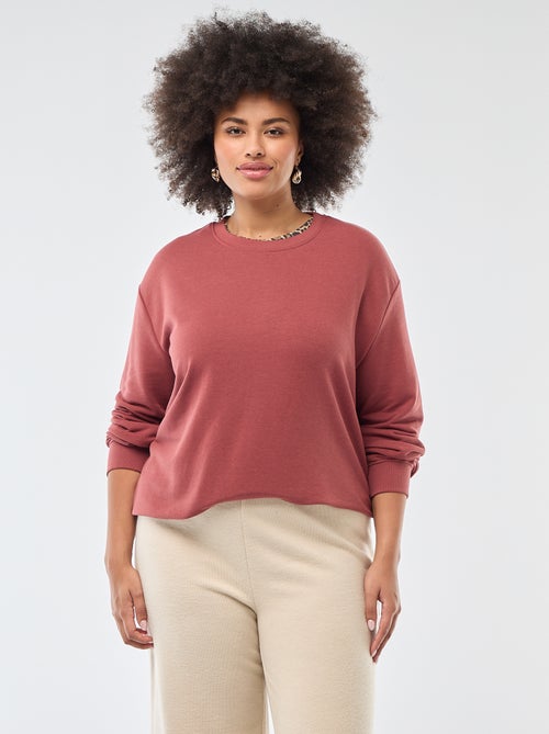 Effen lichte sweater met ronde hals - Kiabi