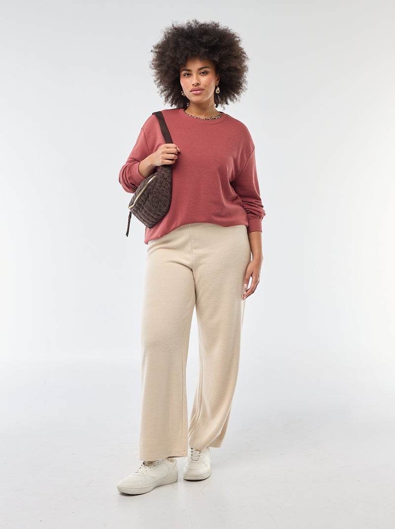 Effen lichte sweater met ronde hals Rood - Kiabi