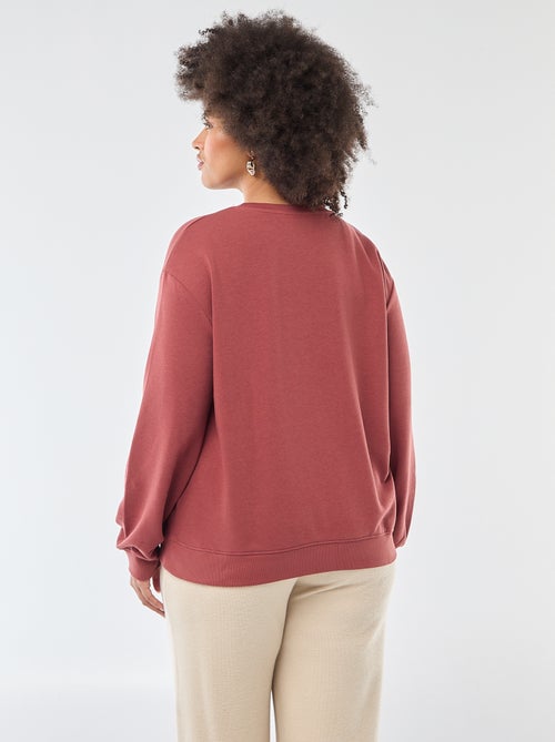 Effen lichte sweater met ronde hals - Kiabi