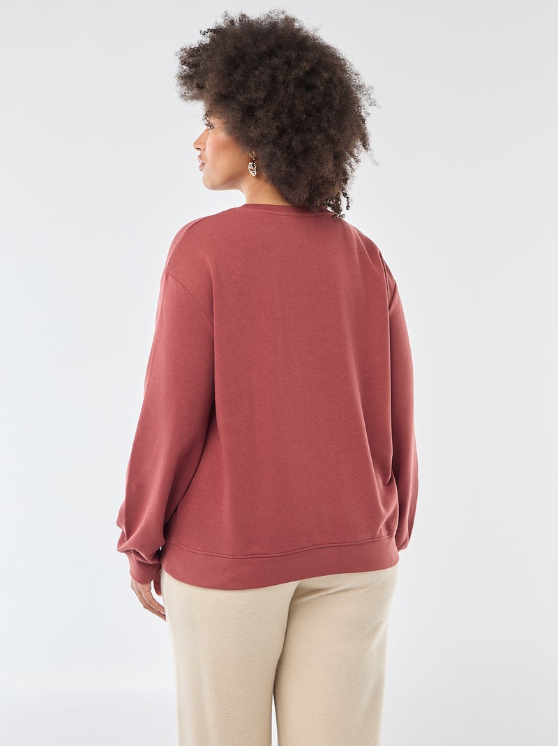 Effen lichte sweater met ronde hals Rood - Kiabi