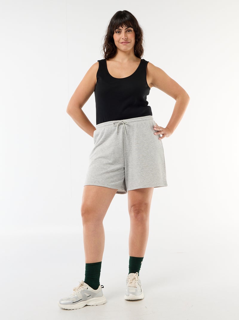 Effen lichtgewicht molton short Grijs - Kiabi
