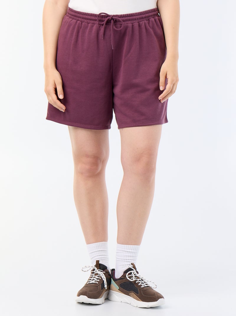 Effen lichtgewicht molton short Paars - Kiabi