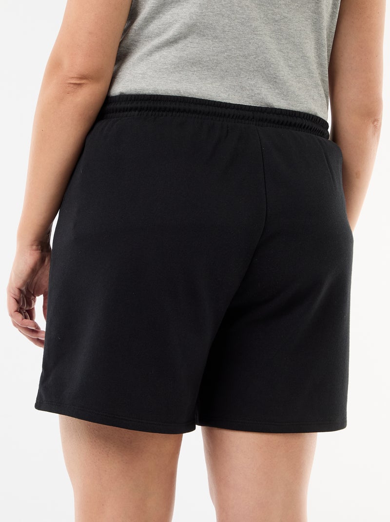 Effen lichtgewicht molton short Zwart - Kiabi