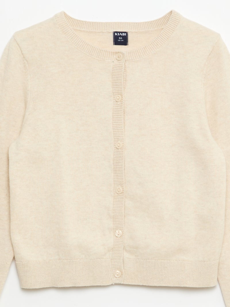 Effen lichtgewicht vest met ronde hals Biege - Kiabi