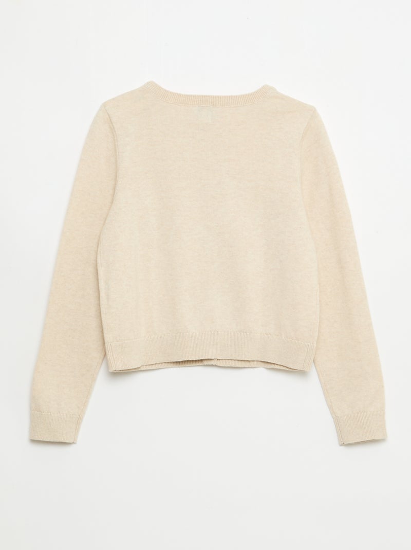 Effen lichtgewicht vest met ronde hals Biege - Kiabi