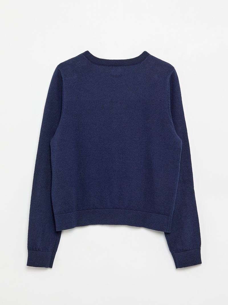 Effen lichtgewicht vest met ronde hals Marineblauw - Kiabi