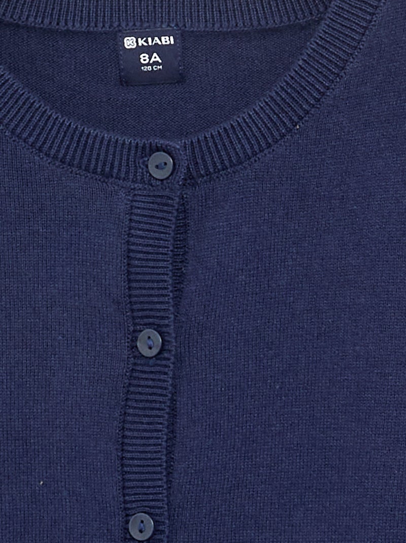 Effen lichtgewicht vest met ronde hals Marineblauw - Kiabi