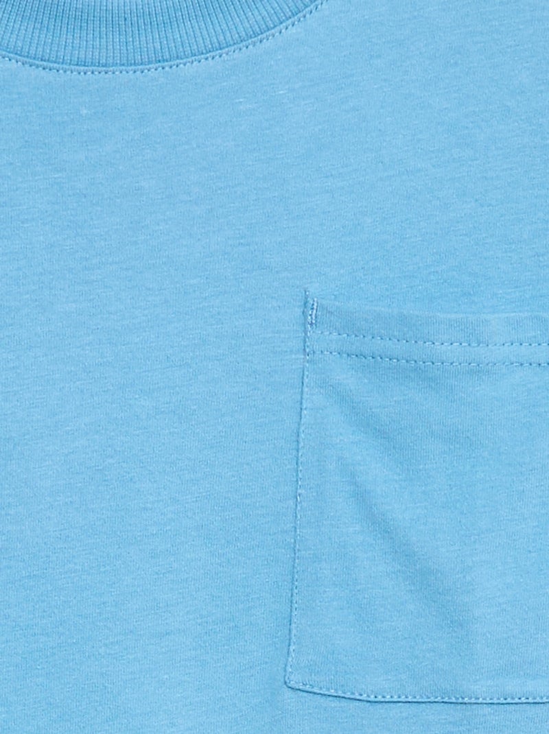 Effen loose-fit T-shirt Blauw - Kiabi
