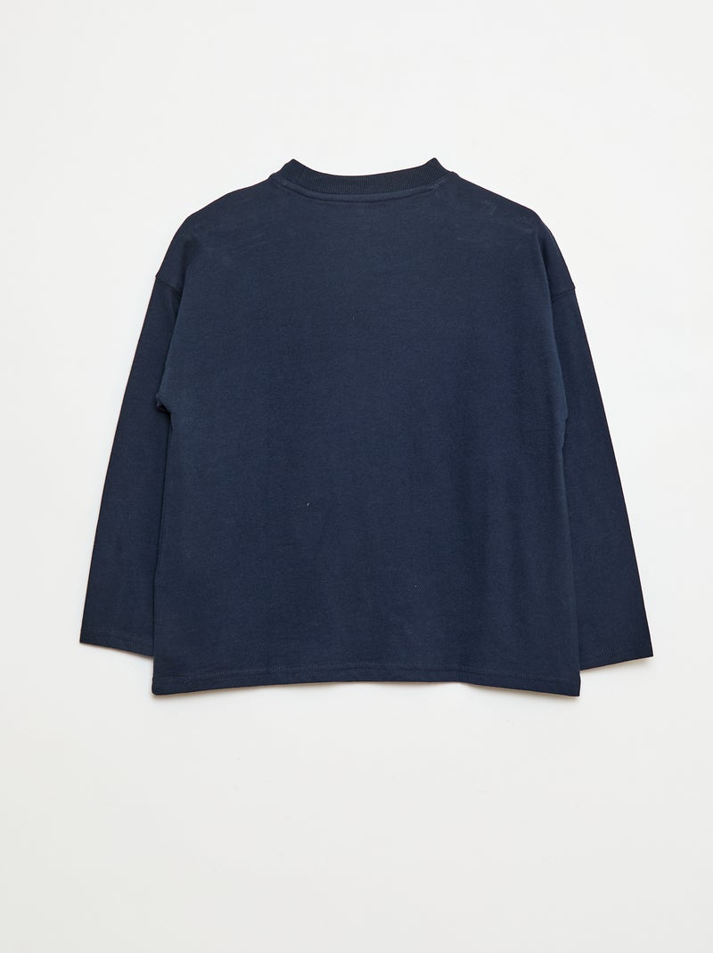 Effen loose-fit T-shirt Blauw - Kiabi