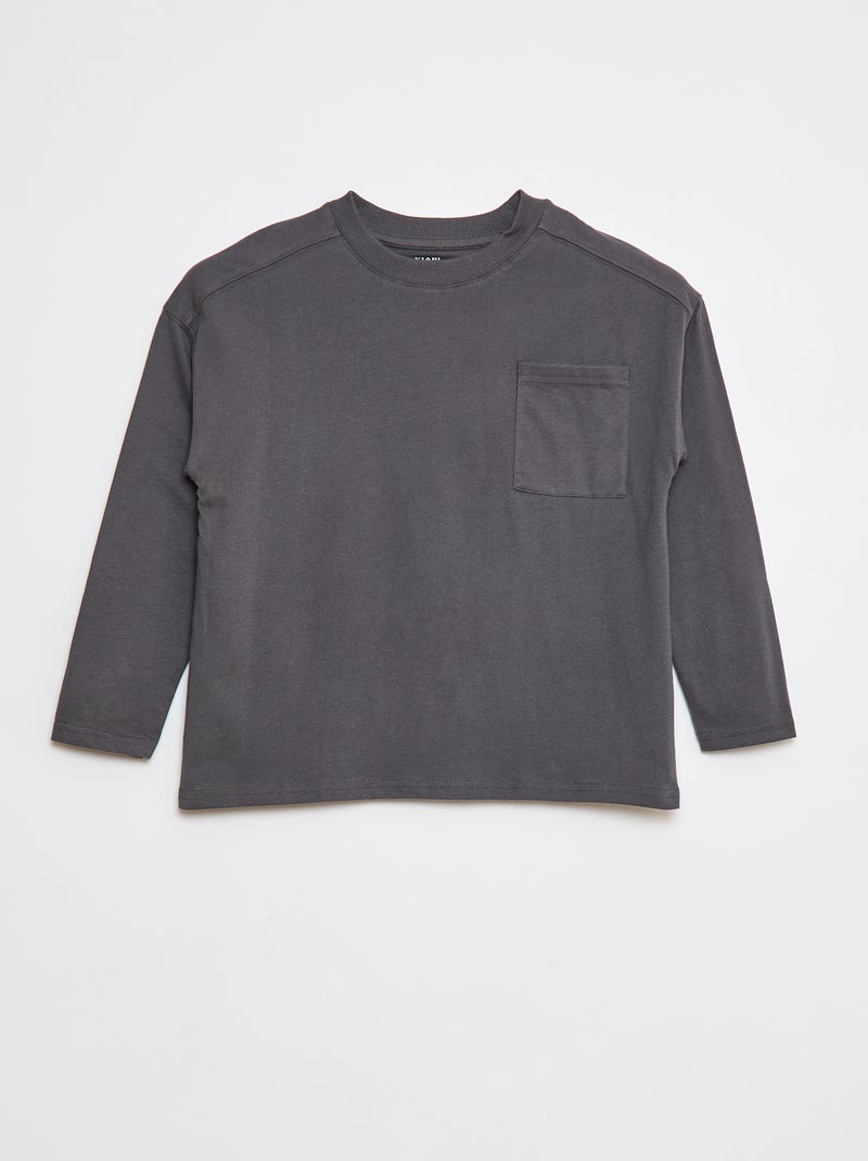 Effen loose-fit T-shirt Grijs - Kiabi