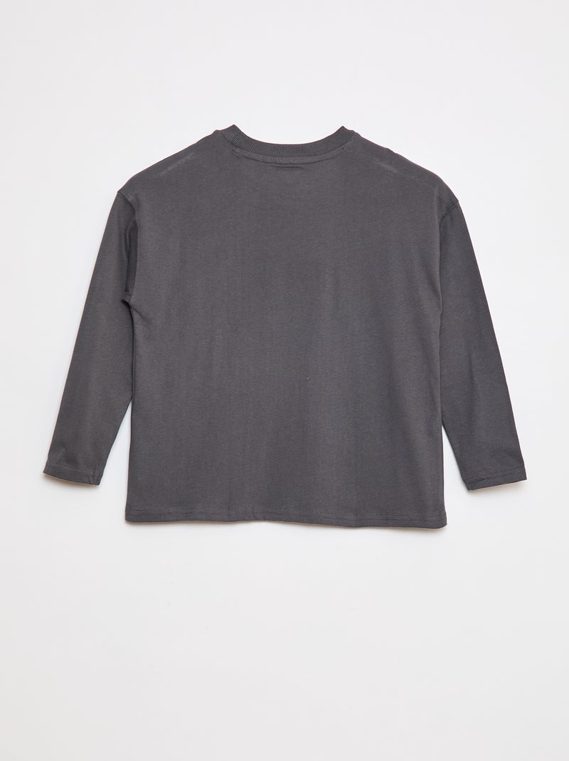 Effen loose-fit T-shirt Grijs - Kiabi