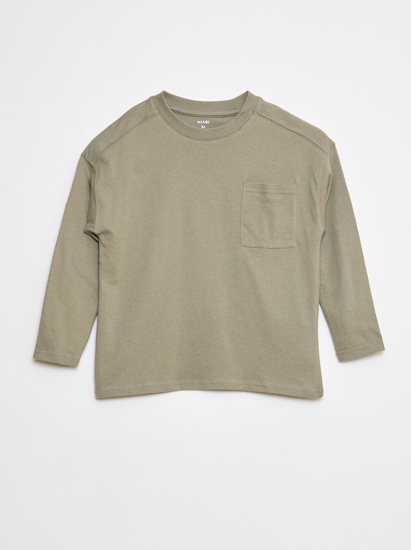 Effen loose-fit T-shirt Groen - Kiabi