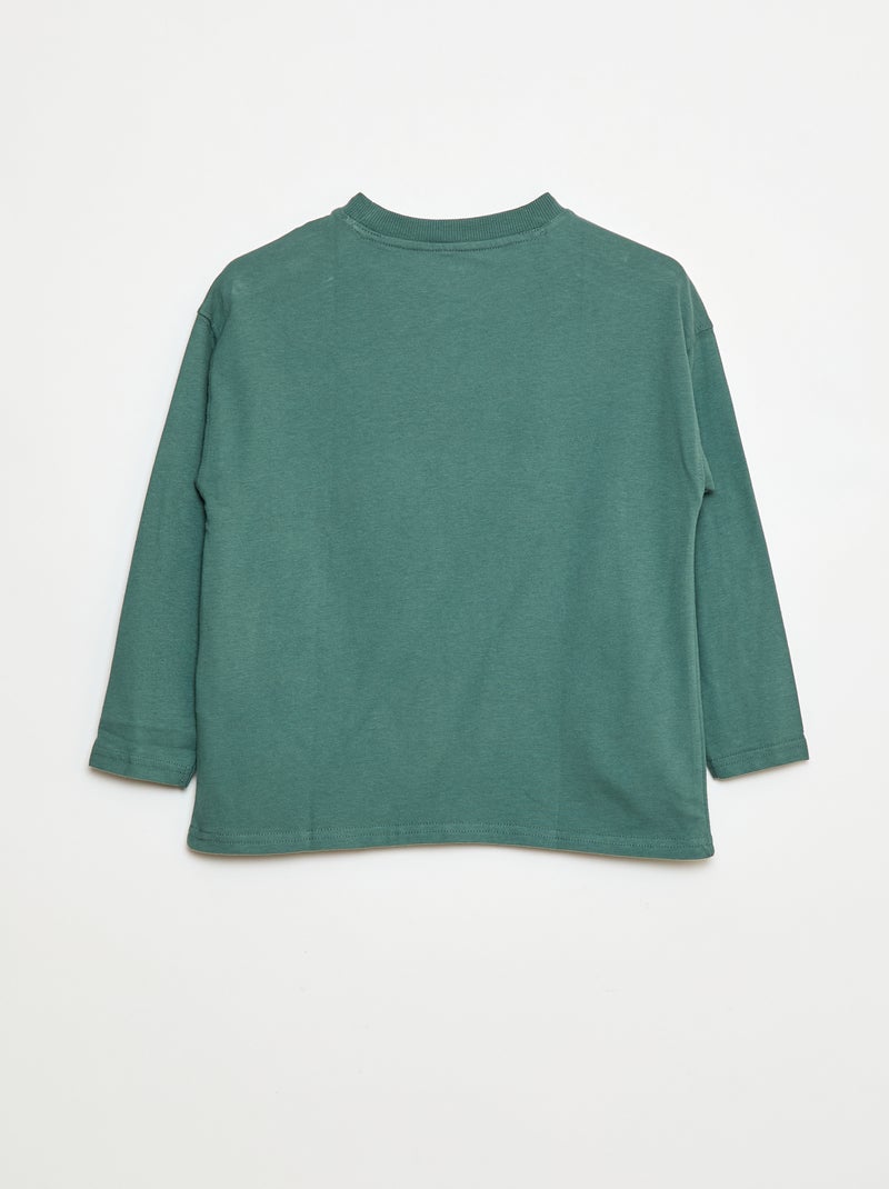 Effen loose-fit T-shirt Groen - Kiabi