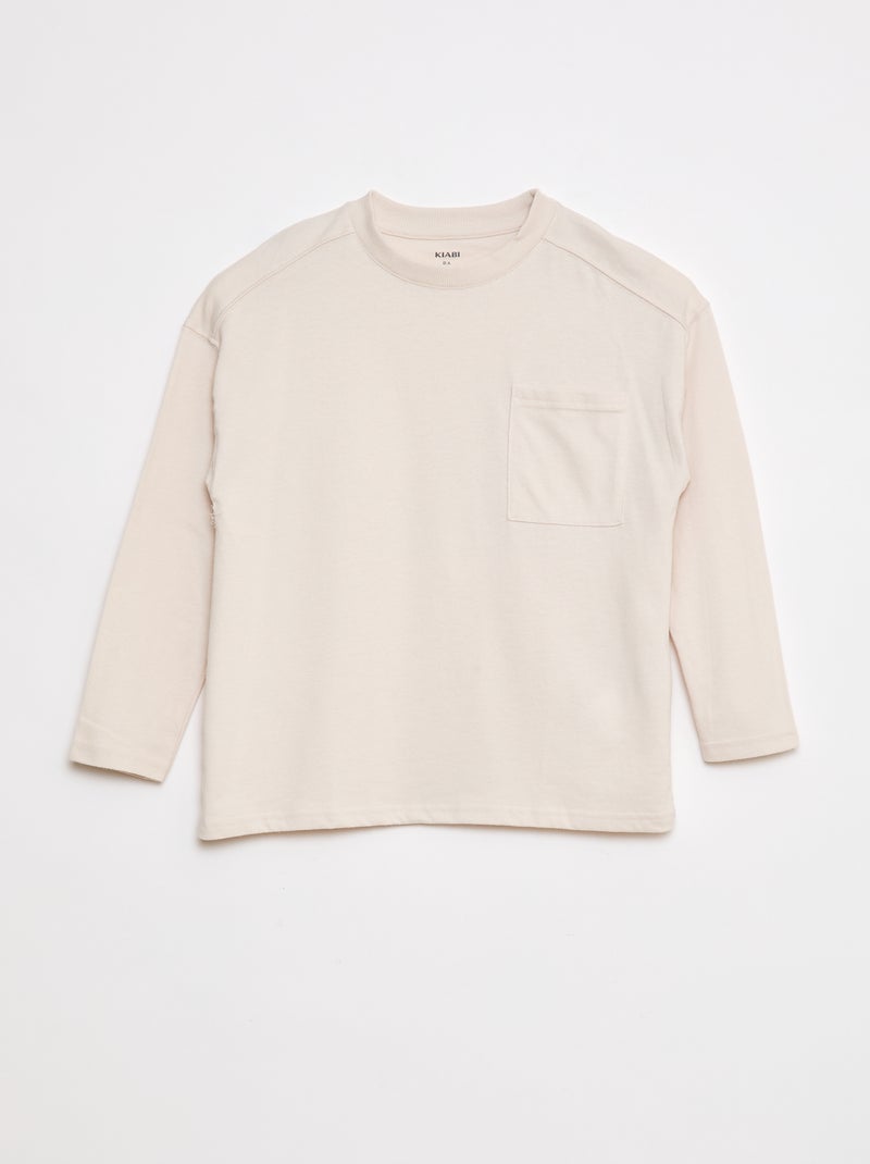 Effen loose-fit T-shirt Wit - Kiabi