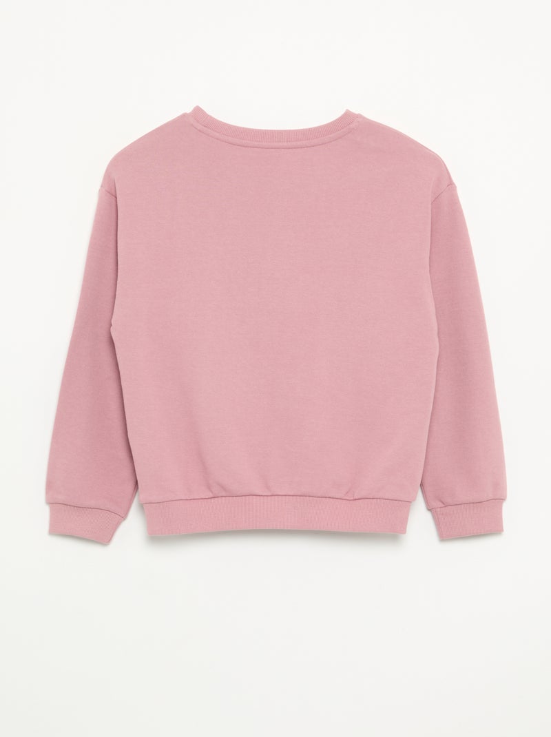 Effen meisjes sweater van ongeborsteld molton - Kiabi Rose - Kiabi