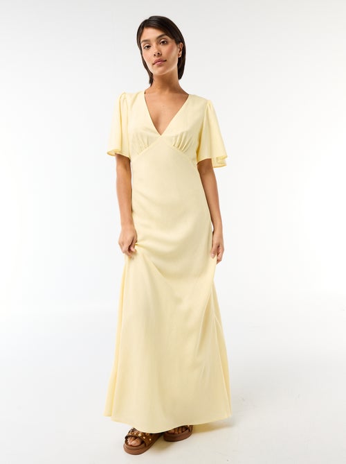 Effen midijurk met korte mouwen - Kiabi